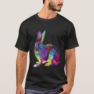 Schattige konijntje kleurrijke artistieke konijnen t-shirt