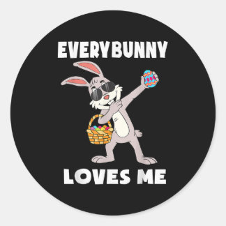 Schattige konijntje voor jongens meisjes Everybunn Ronde Sticker