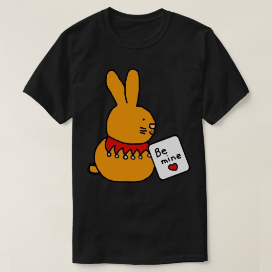 Schattige konijntje zegt dat Be Mine te Valentijns T-shirt (Design voorkant)