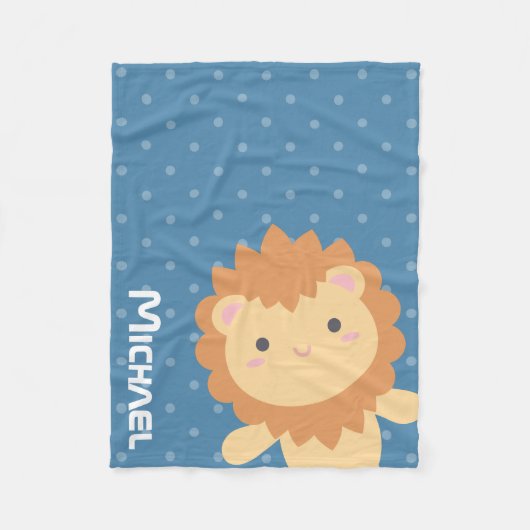 Schattige koning van het Oerwoud Cute Cartoon Lion Fleece Deken (Voorkant)