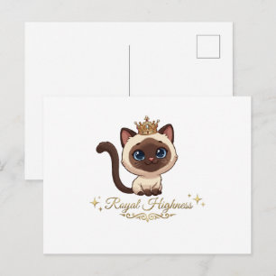 Schattige Koninklijke Siamese Kat Briefkaart