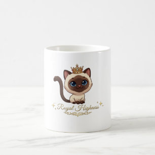 Schattige Koninklijke Siamese Kat Koffiemok
