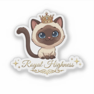 Schattige Koninklijke Siamese Kat Sticker