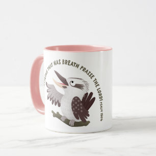 Schattige kookaburra loof de Heer Bijbelvers Mok