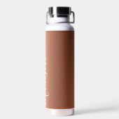 Schattige koperachtergrond met naam waterfles (Achterkant)