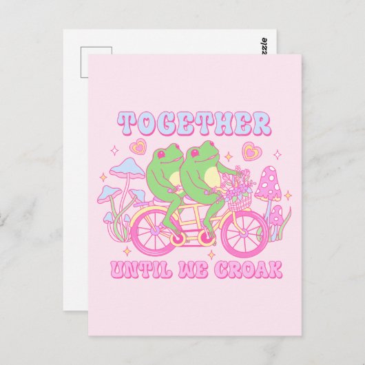 Schattige koppel kikker - samen tot we kraken briefkaart (Voorkant / Achterkant)
