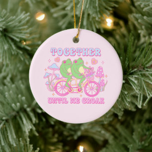 Schattige koppel kikker - samen tot we kraken keramisch ornament