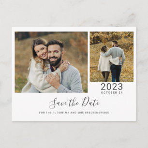 Schattige koppels foto's Save the Date Aankondigingskaart