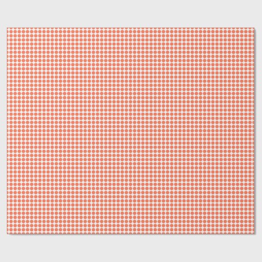 Schattige Koraal Sinaasappel Polka Dots Pattern Cadeaupapier (Vlak)