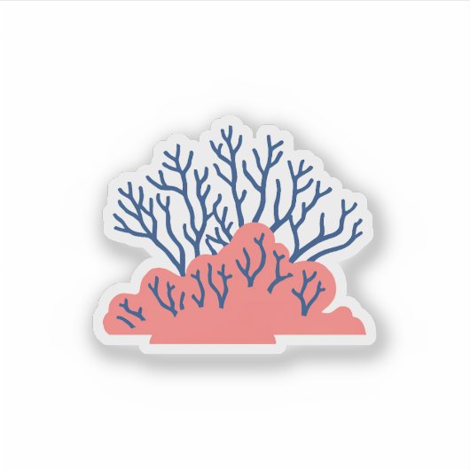 Schattige koraal sticker (Voorkant)