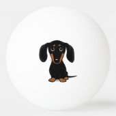Schattige kortharig zwart en bruin teckelpatroon pingpongballen (Achterkant)
