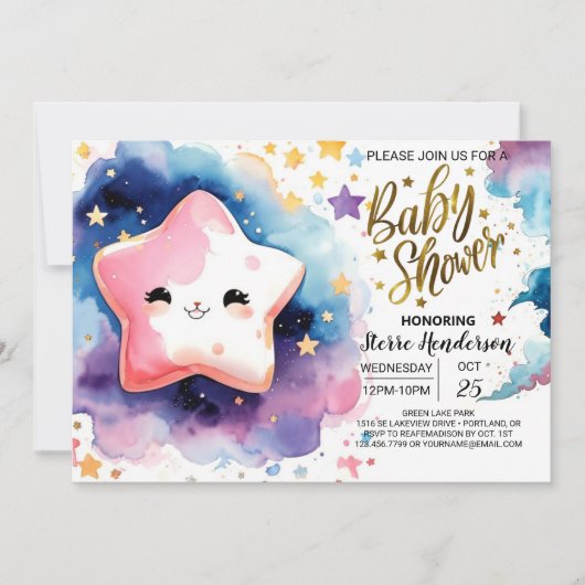 Schattige kosmische Dreamscape Baby shower Kaart (Voorkant)