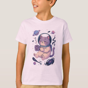 Schattige Kosmische Kattenkunst Meowstronaut Bra T-shirt
