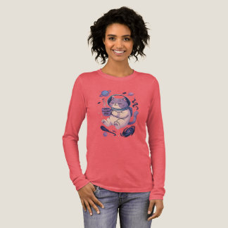 Schattige Kosmische Kattenkunst | Meowstronaut Bra Tri-Blend Shirt