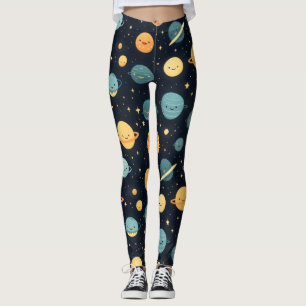 Schattige kosmospatroon leggings