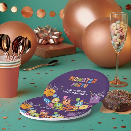 Schattige kostuummonster Halloween feest voor kind Papieren Bordje (Multi)