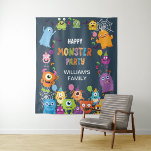 Schattige kostuummonster Halloween feest voor kind Wandkleed