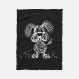 Schattige krabbel puppy hond krabbel cartoon stijl fleece deken