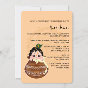 Schattige Krishna kaart voor verjaardag - Krishna 