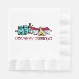 Schattige kruiden Seasonings Groeten Servet