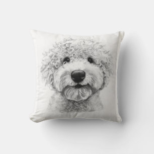 Schattige krullende hondenschets, Lagotto Kussen