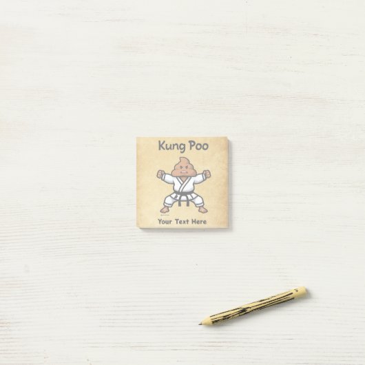 Schattige Kung Poo Karate Post-it® Notes (Op bureau)