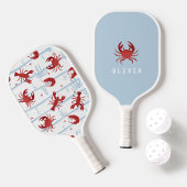 Schattige kustkrabmonogram pickleball paddle