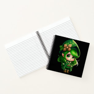 SCHATTIGE KUSTMATIGE IRISH LEPRECHAUN GIRL NOTITIEBOEK