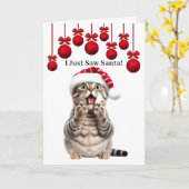 Schattige Kute Kat Kerst Groetkaart Kaart (Gele Bloem)