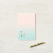 Schattige Kute Modern Girly Feathers Post-it® Notes (Op bureau)
