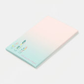 Schattige Kute Modern Girly Feathers Post-it® Notes (Schuin)