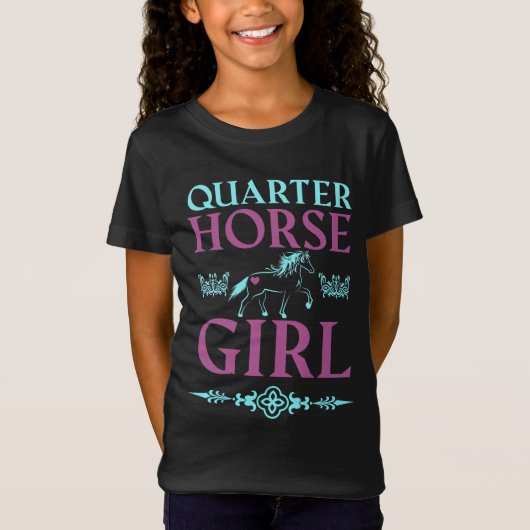 Schattige Kwartier Paard Meisje T-shirt (Voorkant)