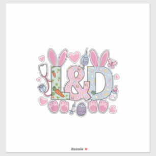 Schattige L&D Barende en Bevallende Verpleegster P Sticker