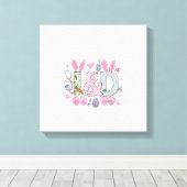 Schattige L&D Barende Verpleegster Pasen Konijn Ei Canvas Afdruk (Insitu (Houten vloer))