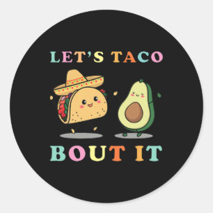 Schattige laat Taco over het grappige Mexicaanse d Ronde Sticker