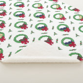 Schattige Lab Puppy Vakantie Kransen Patroon Sherpa Deken (3/4)