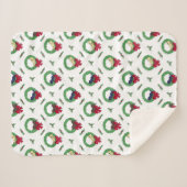 Schattige Lab Puppy Vakantie Kransen Patroon Sherpa Deken (Voorkant (horizontaal))