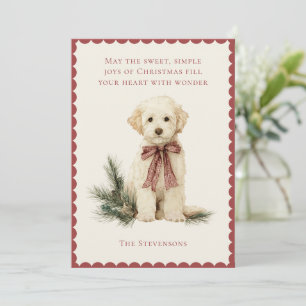 Schattige Labrador-hond dennenrood rustiek kerstfe Feestdagenkaart