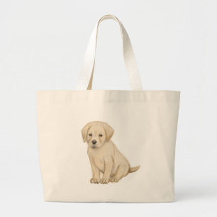 Schattige labrador puppy sketch grote tote bag