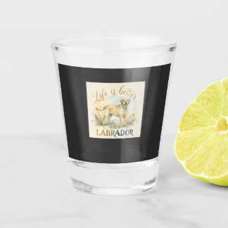 Schattige Labrador Retriever Hond Liefhebber Shot Glas