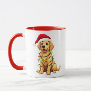 Schattige Labrador Retriever Kerstman Kersthuisdie Mok