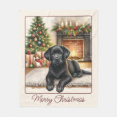Schattige Labrador Retriever Puppy Dog Christmas Fleece Deken (Voorkant)