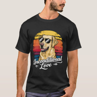 Schattige Labrador Retriever Retro Sunset Design T-shirt