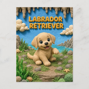 Schattige Labradors retrieverpuppy, babyhond Briefkaart
