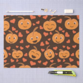 Schattige lachend pompoenpatroon met hartjes tissuepapier (Craft)