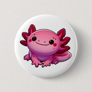 Schattige lachende axolotl ronde button 5,7 cm