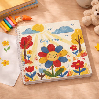 Schattige Lachende Bloem Kinderen Schetsboek Notitieboek