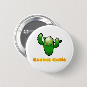 Schattige Lachende Cactus Illustratie Ronde Button 5,7 Cm