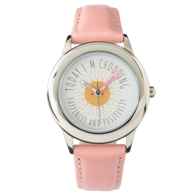 Schattige Lachende Zon  Horloge (Voorkant)
