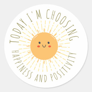 Schattige Lachende Zon Ronde Sticker